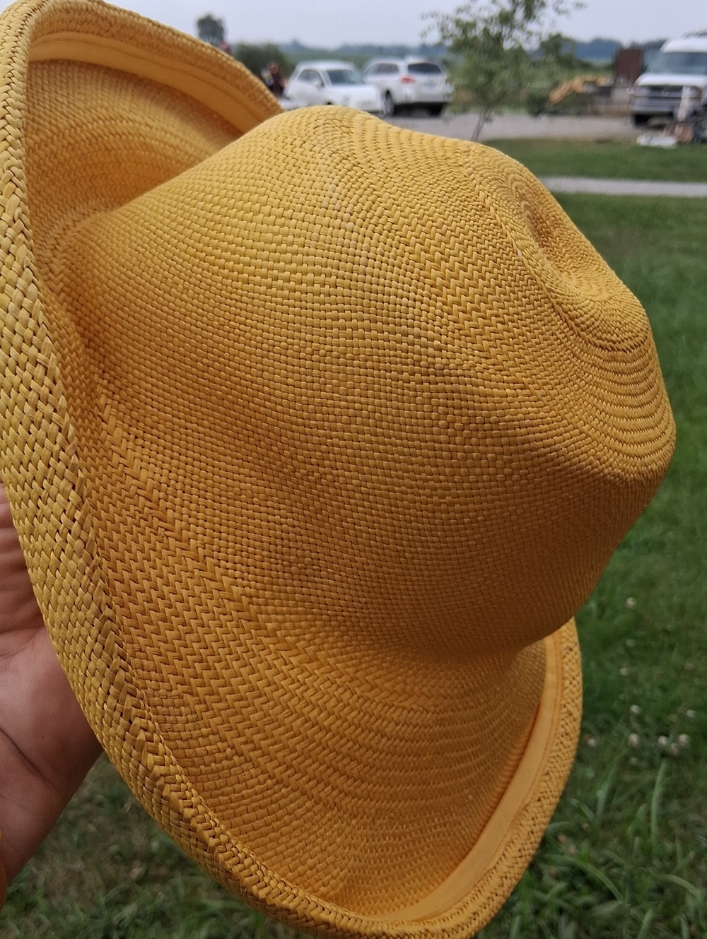 betmar Bright Yellow Woven Straw Hat